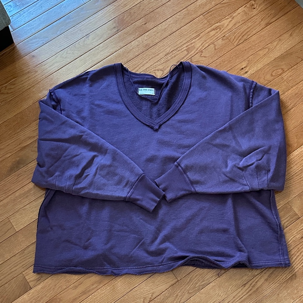 We The Free Deep Purple Oversized Pullover Top